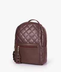 RTW Creation - Dark brown quilted mini backpack