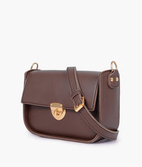 RTW Creation - Dark brown saddle bag with twist lock