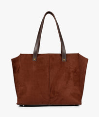 RTW Creation - Dark brown suede over the shoulder tote bag