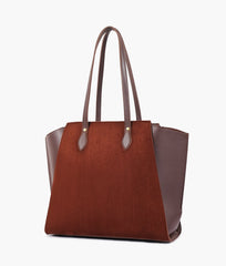 RTW Creation - Dark brown suede classic tote bag