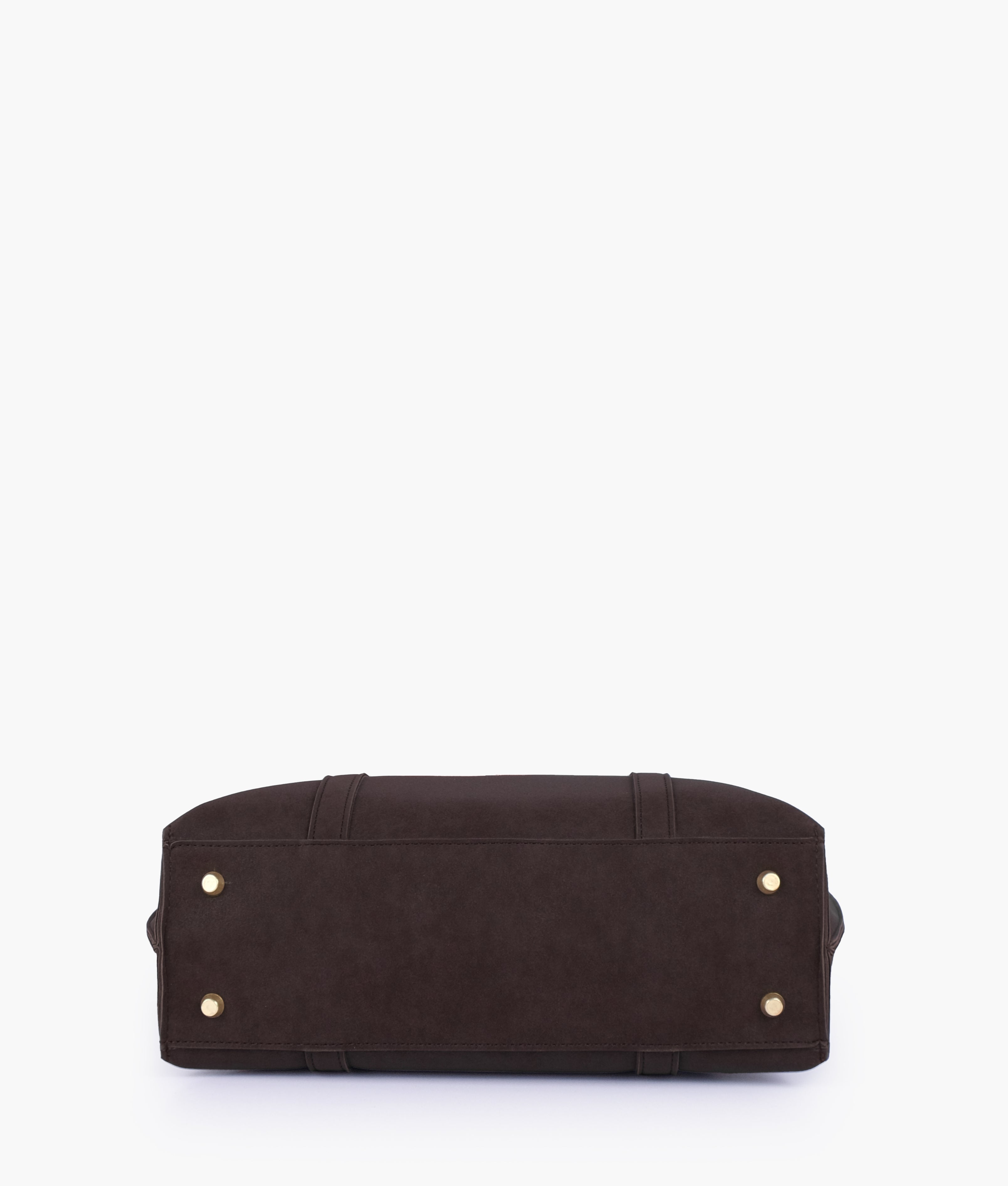 RTW Creation - Dark brown mocha suede double-handle tote