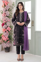 Mashrib Official Stitched 2 Piece Wrinkle Free Eid Edit Suit-Noir Bloom