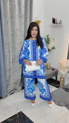 Zara Yamin Stitched 2 Piece Summer Collection-Elysian Sky Co-Ord Set 2PCs