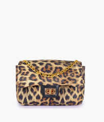 RTW Creation - Beige printed mini bag with chain