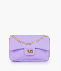 RTW Creation - Purple quilted mini bag with chain