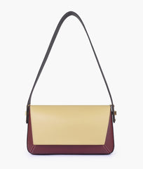 RTW Creation - Neutral color-blocking mini flap bag