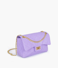 RTW Creation - Purple quilted mini bag with chain