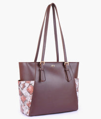 RTW Creation - Dark brown double pocket tote