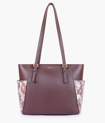 RTW Creation - Dark brown double pocket tote