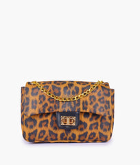 RTW Creation - Brown printed mini bag with chain