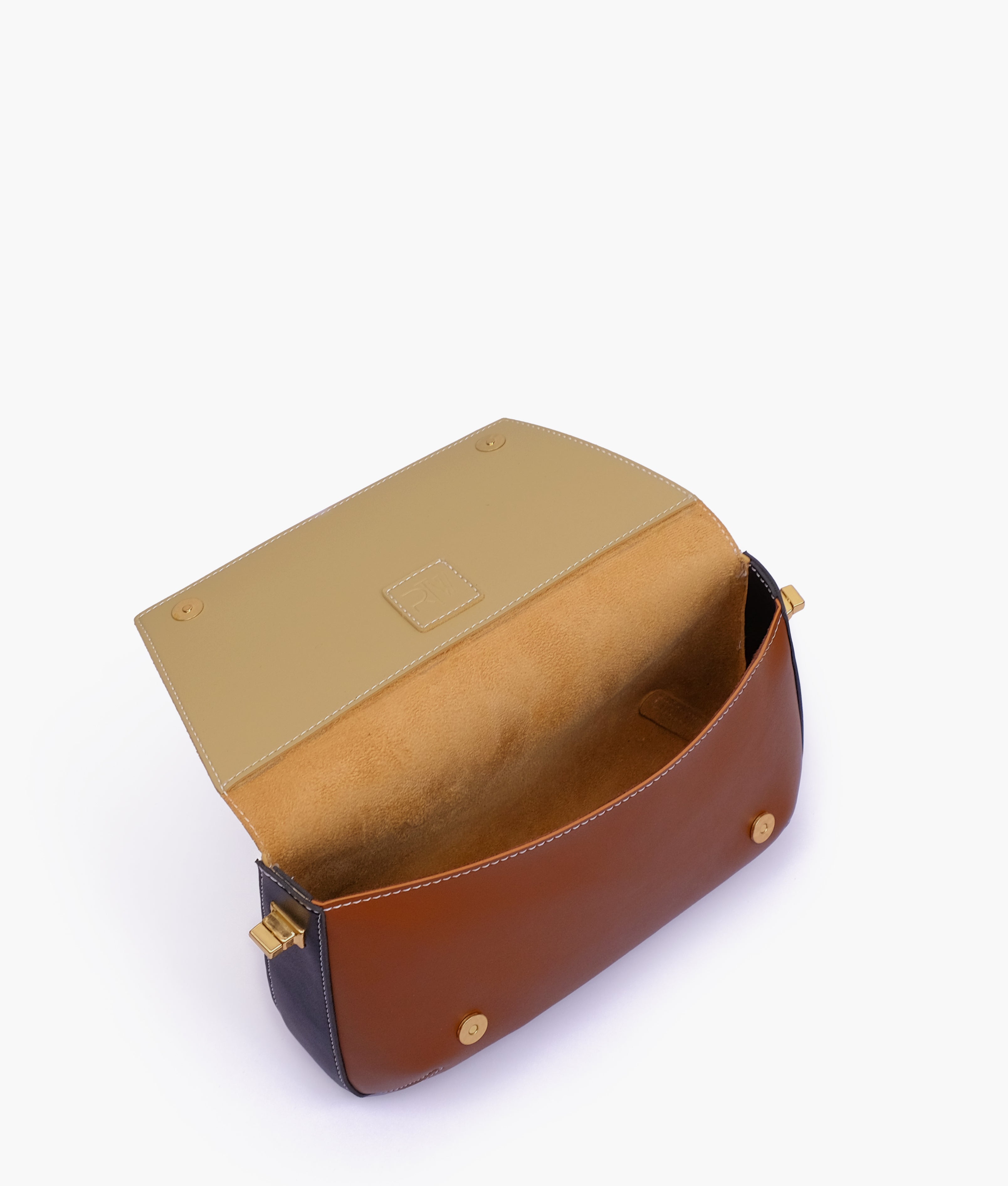 RTW Creation - Earthy color-blocking mini flap bag