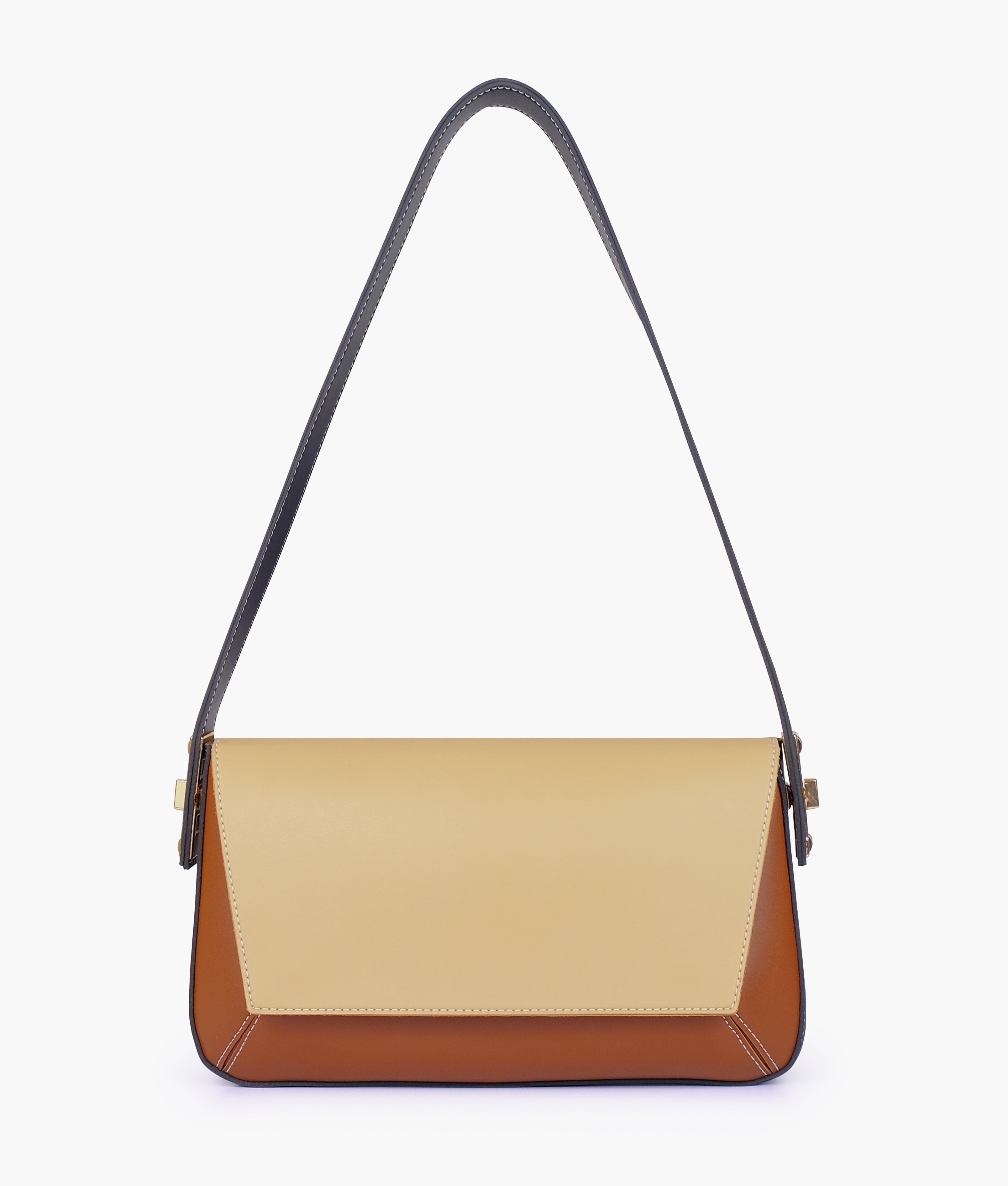 RTW Creation - Earthy color-blocking mini flap bag