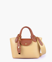 RTW Creation - Off-white and brown mini top-handle tote bag