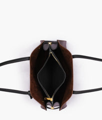 RTW Creation - Dark brown with black robinson satchel bag