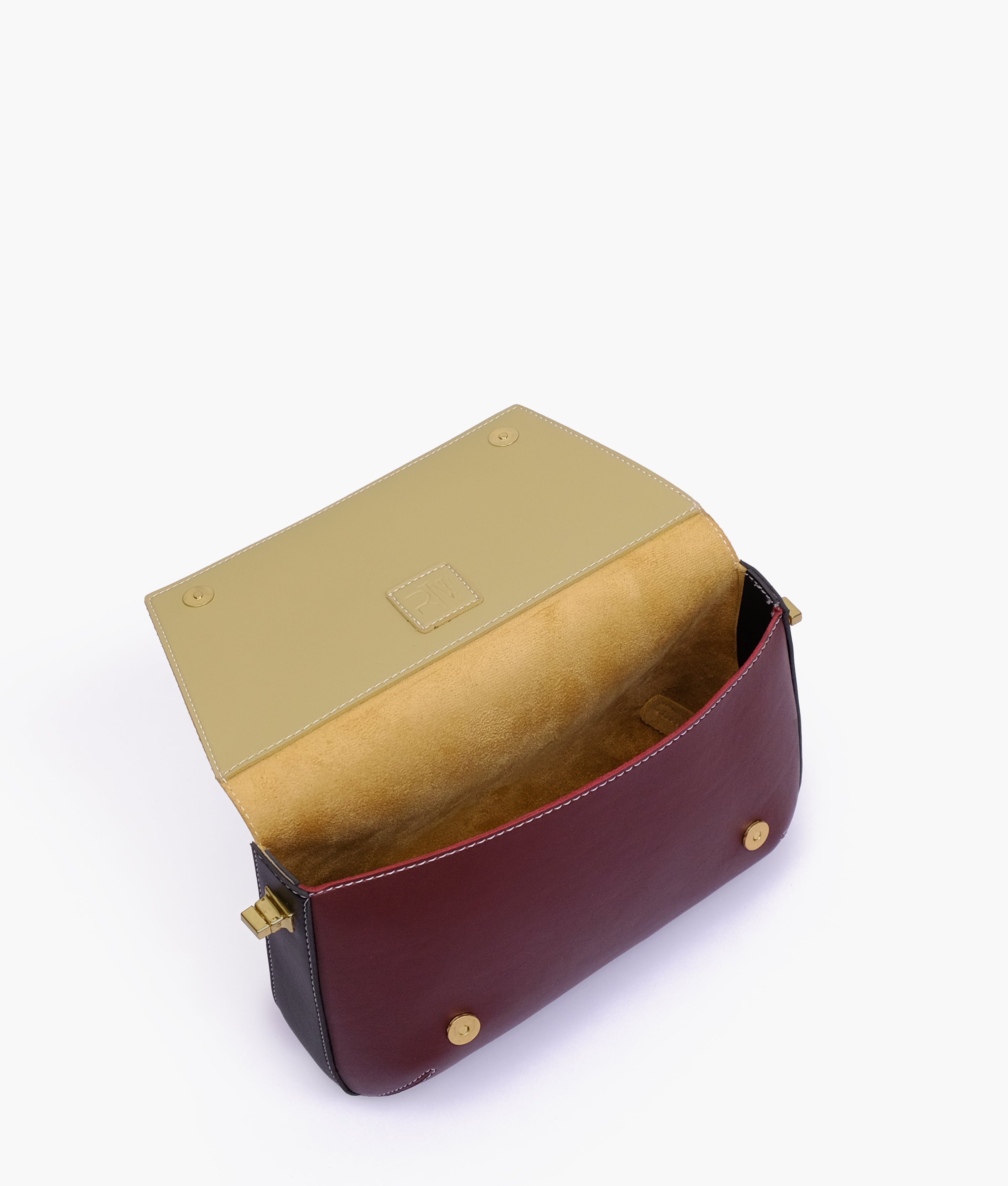 RTW Creation - Neutral color-blocking mini flap bag