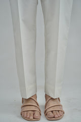 Amna Ali Nawaz Stitched Trouser-Cigarette Pants (WHITE)