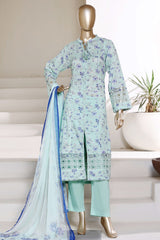 Sada Bahar Stitched 3 Piece Peplum Luxury Frock Vol-01 Suit-EMB-743-TURQUISE