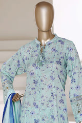 Sada Bahar Stitched 3 Piece Peplum Luxury Frock Vol-01 Suit-EMB-743-TURQUISE