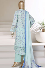 Sada Bahar Stitched 3 Piece Peplum Luxury Frock Vol-01 Suit-EMB-743-TURQUISE