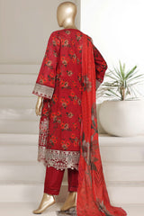 Sada Bahar Stitched 3 Piece Emb Signature Festive Vol-04 Suit-EMB-7724-RED