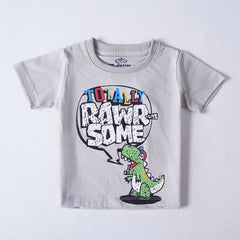 Kjunction Boys Half Sleeves-Printed T-Shirt (Rawr)