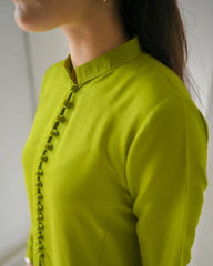 Zauk Stitched 2 Piece Collection-Pine Two Piece Dress