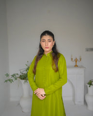 Zauk Stitched 2 Piece Collection-Pine Two Piece Dress