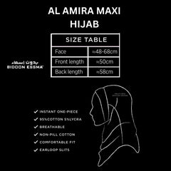 Bidoon Essma Alamira Hijab Maxi Women Plain Jersey Cotton Dark Blue