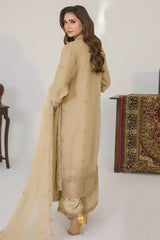 Serene By Azmeerah Stitched 3 Piece Hand Emb Festive Pret Suit-04-Golden Bliss