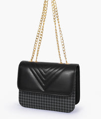 RTW Creation - Grey houndstooth chain cross-body bag