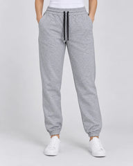 Grey Jogger Pant in heather grey with black drawstrings — studio photo 1