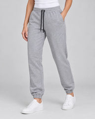 Grey Jogger Pant in heather grey with black drawstrings — studio photo 2