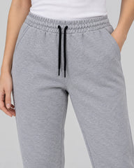 Grey Jogger Pant in heather grey with black drawstrings — studio photo 3