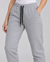 Grey Jogger Pant in heather grey with black drawstrings — studio photo 4