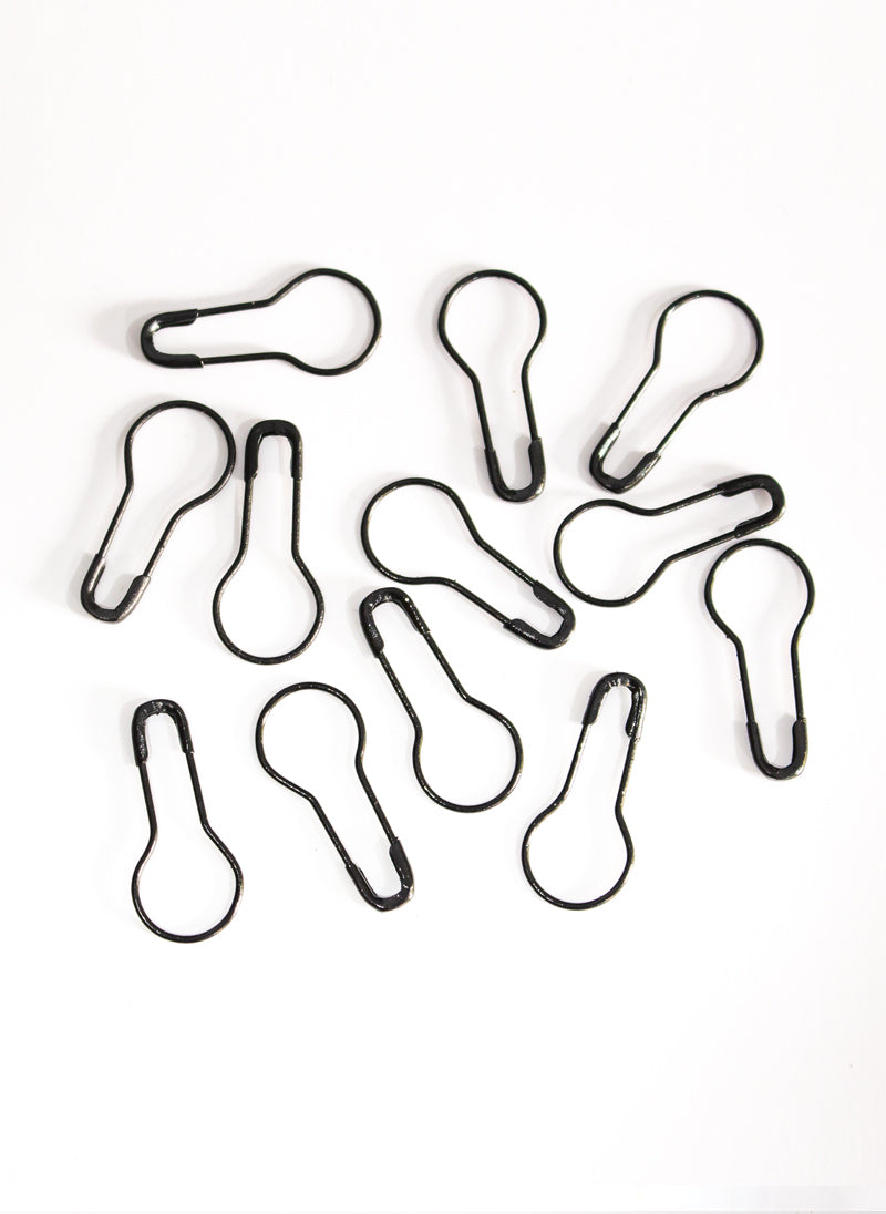 Hijab Ul Hareem Coil Less Safety Pins for Scarf / Hijab Black 12 in 1