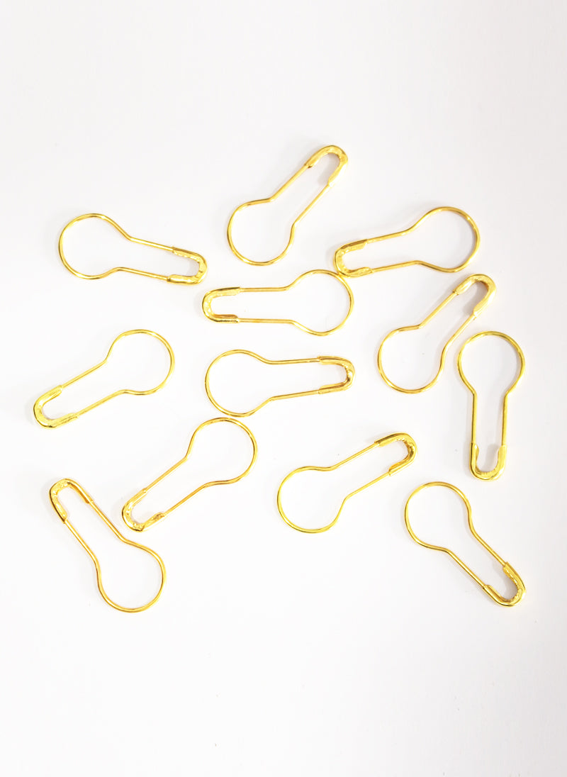 Hijab Ul Hareem Coil Less Safety Pins for Scarf / Hijab Golden 12 in 1