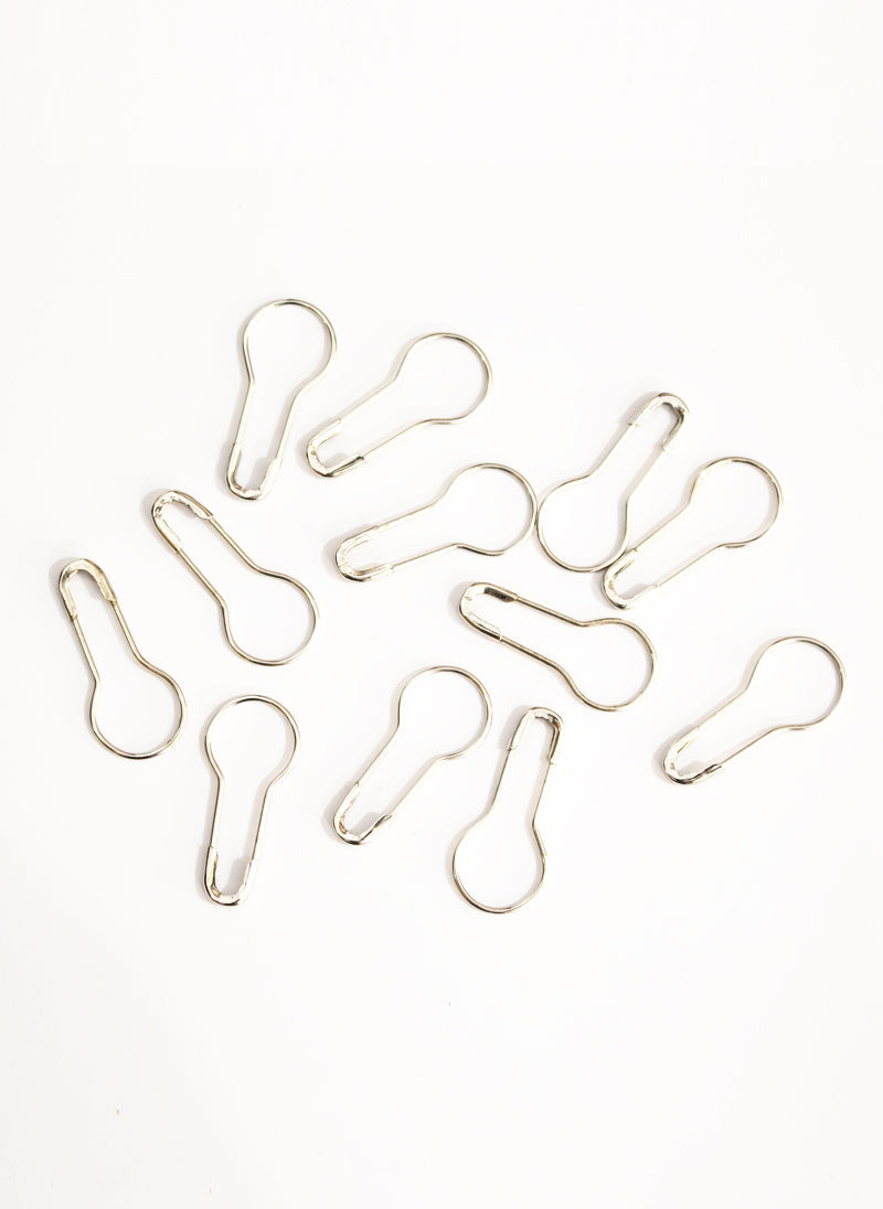 Hijab Ul Hareem Coil Less Safety Pins for Scarf / Hijab Silver 12 in 1