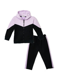 Little Bundles Stitched Kids Suit-Orchid Hoodie Set