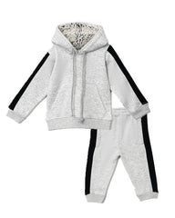 Little Bundles Stitched Kids Suit-Autumn Glow Hoodie Set