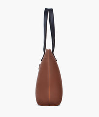 RTW Creation - Horse brown with black long handle tote bag