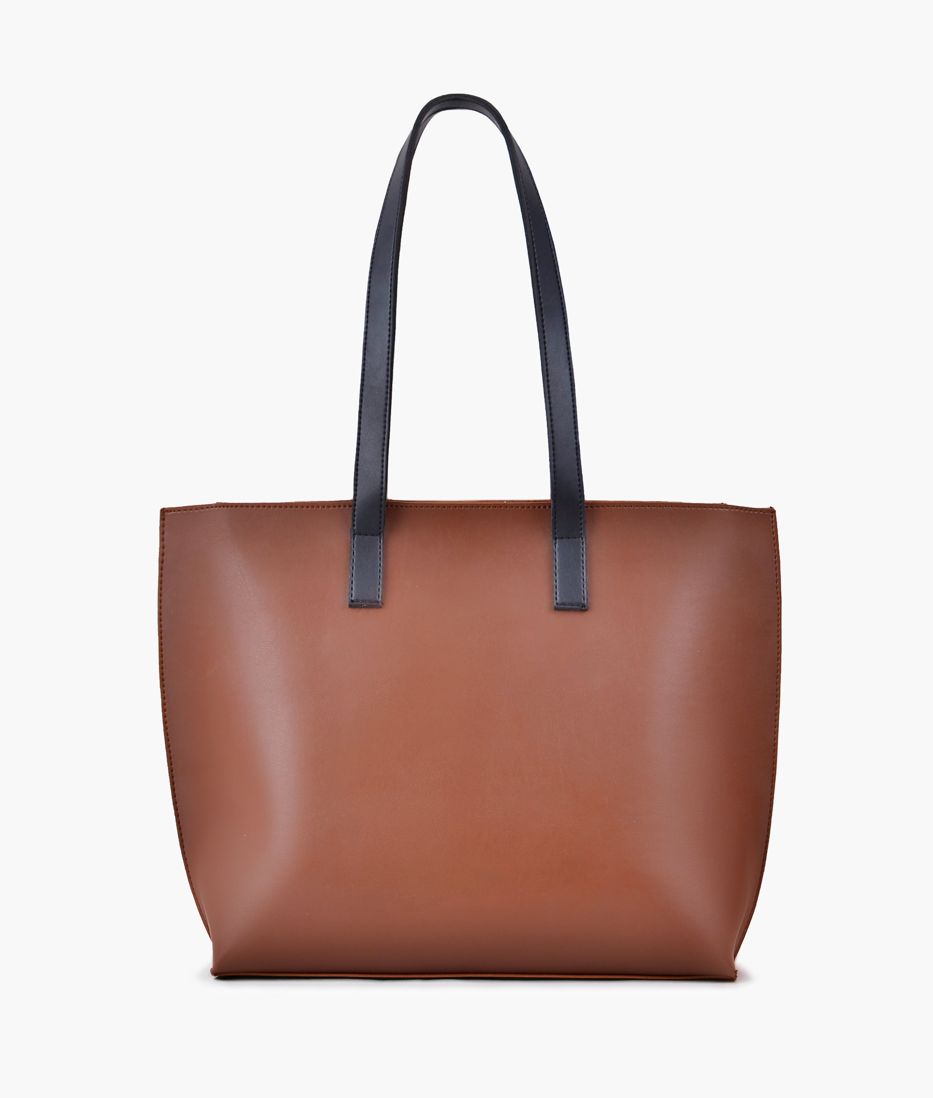 RTW Creation - Horse brown with black long handle tote bag
