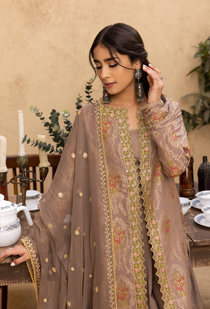 Ishq By Humdum Unstitched 3 Piece Emb Jacquard Collection'2024-IS-09