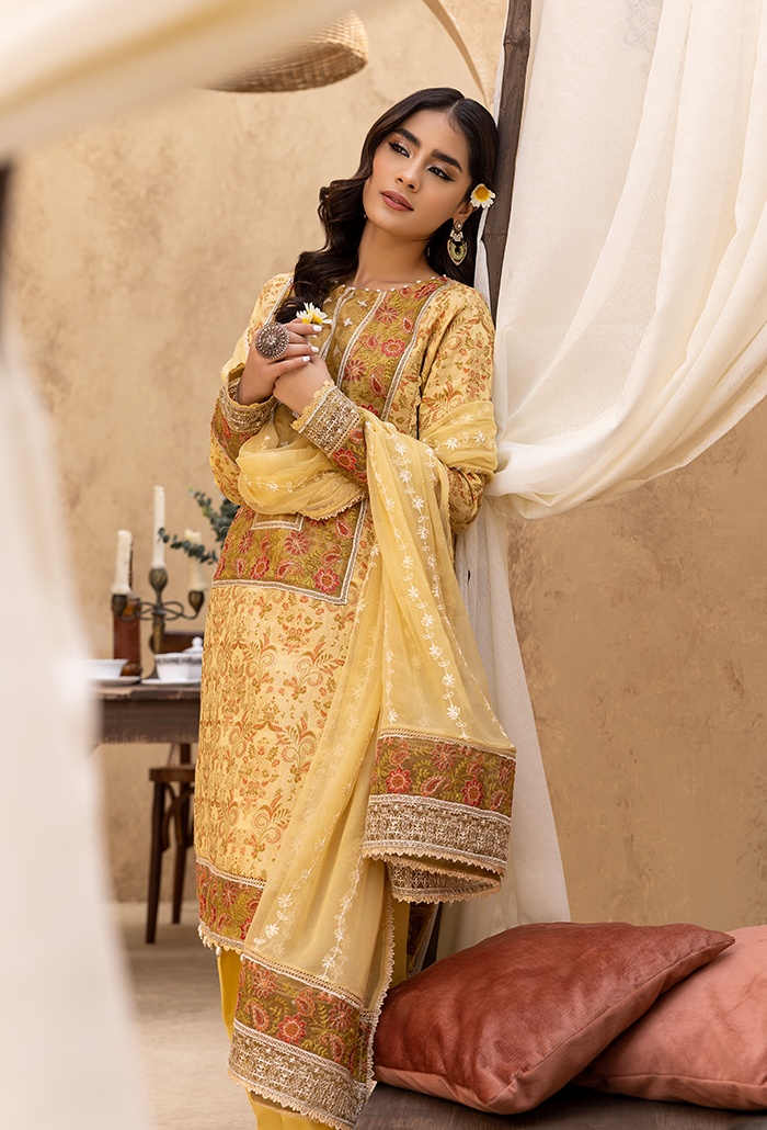 Ishq By Humdum Unstitched 3 Piece Emb Jacquard Collection'2024-IS-02