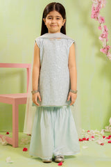 Shop Sequence Embroidered Net 3 Pc Suit in stunning Ice Blueâ??elegant, stylish, and comfortable dress for girls.