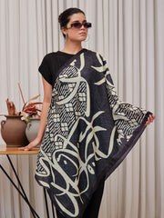 Tng By Md Stole Collection-Mehar Stole (Black And Beige)