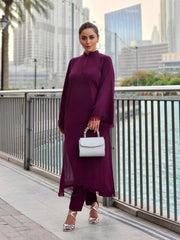 Manahils Stitched Threaded Love Purple