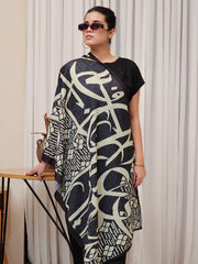 Tng By Md Stole Collection-Mehar Stole (Black And Beige)