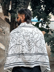 Tng By Md Men Stole Collection-Floral Stole (White - Men)