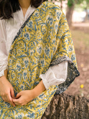 Tng By Md Stole Collection-Orchid Floral Stole (Black and Green)