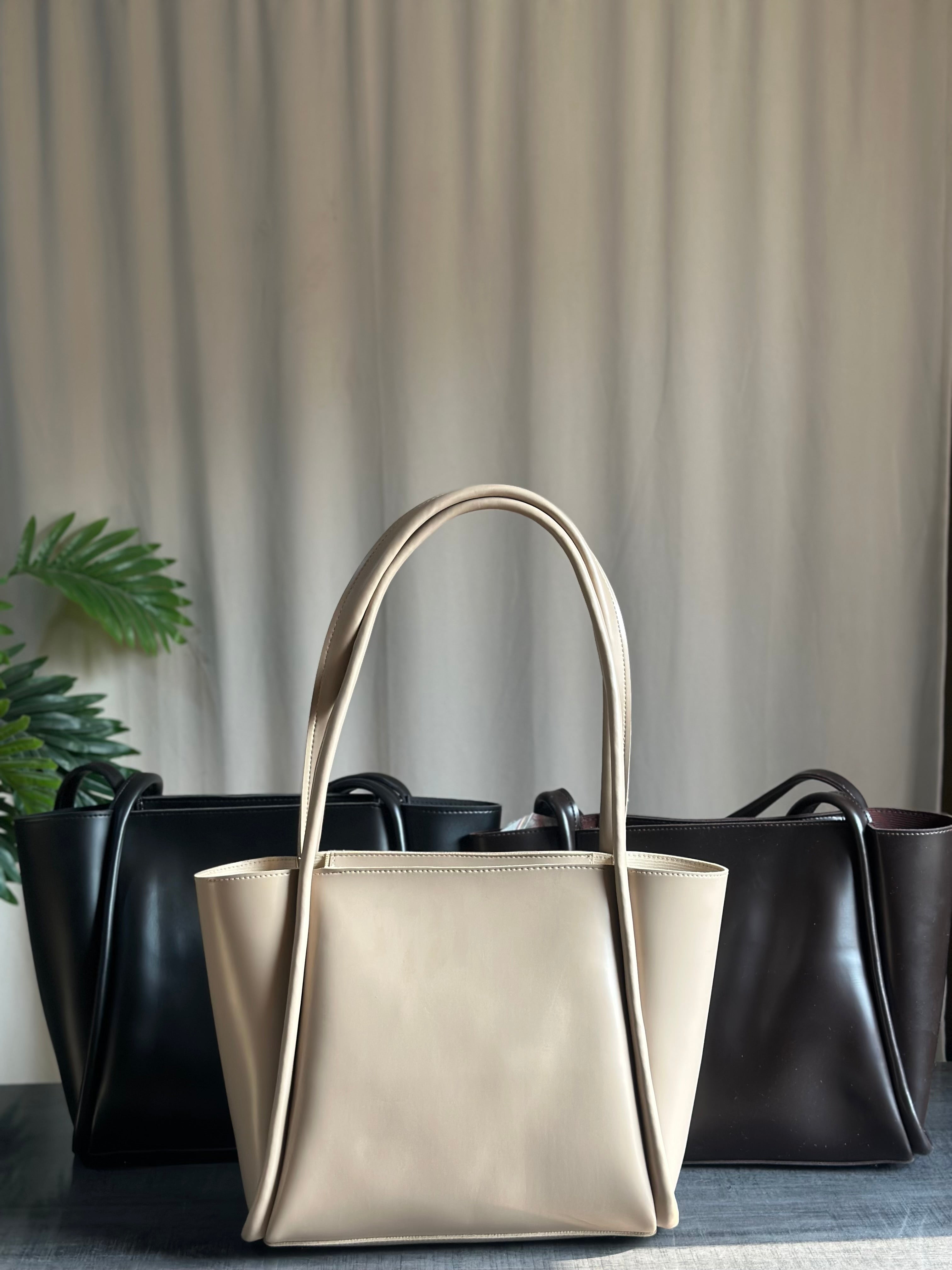 Fineur Pyramid Brown Tote Bag Premium leather ladies purse for office and university Pakistan